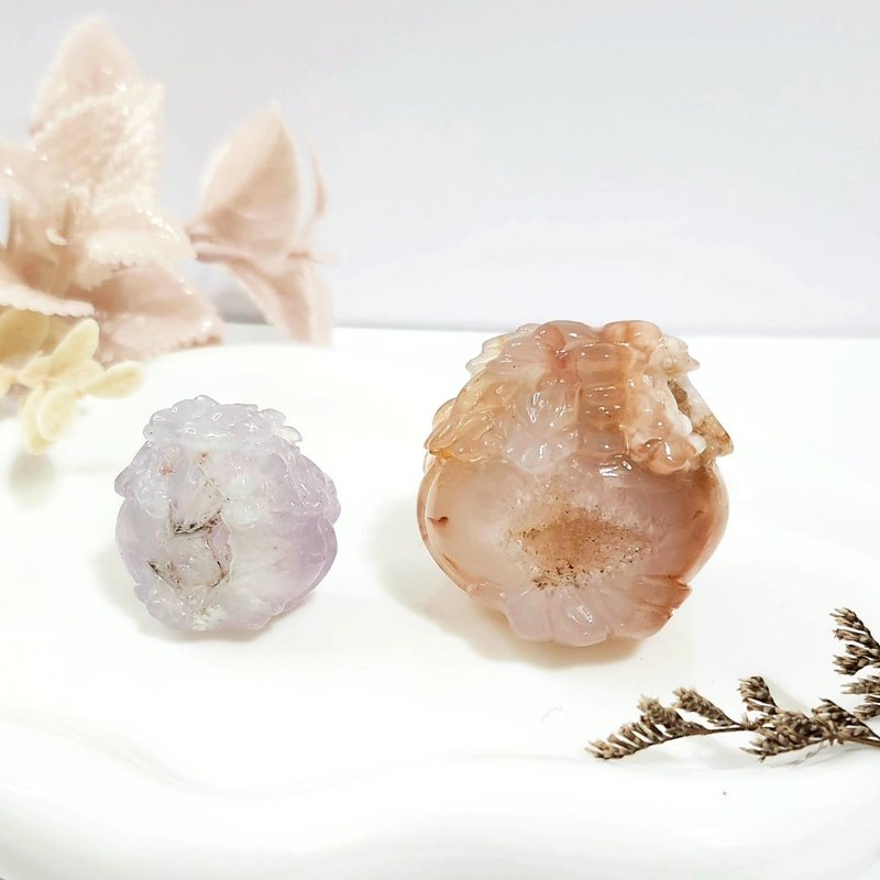 Amethyst Big Tooth Geode Dragon Turtle/Sakura Agate Geode Dragon Turtle - Items for Display - Crystal Pink