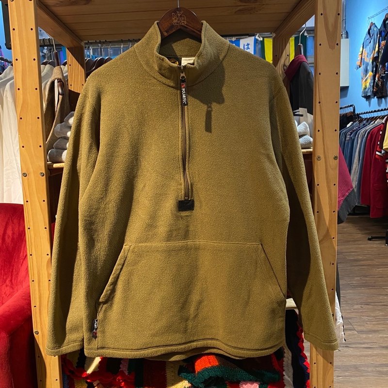 --兩光師古著--咖啡色半拉練搖粒絨上衣 Fleece - 男夾克/外套 - 其他材質 咖啡色