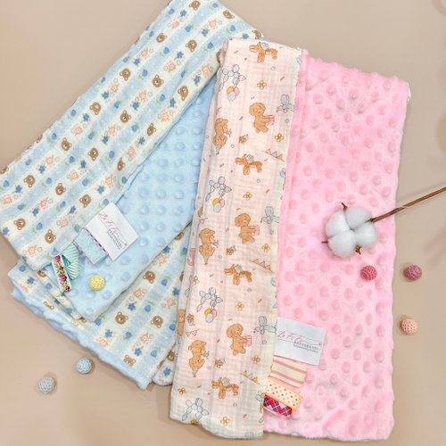 LaFiFi樂霏菲手作嬰幼兒精品&ZAKKA 寶寶荳荳二層紗舒眠毯 新生兒禮物 推車毯 汽座毯
