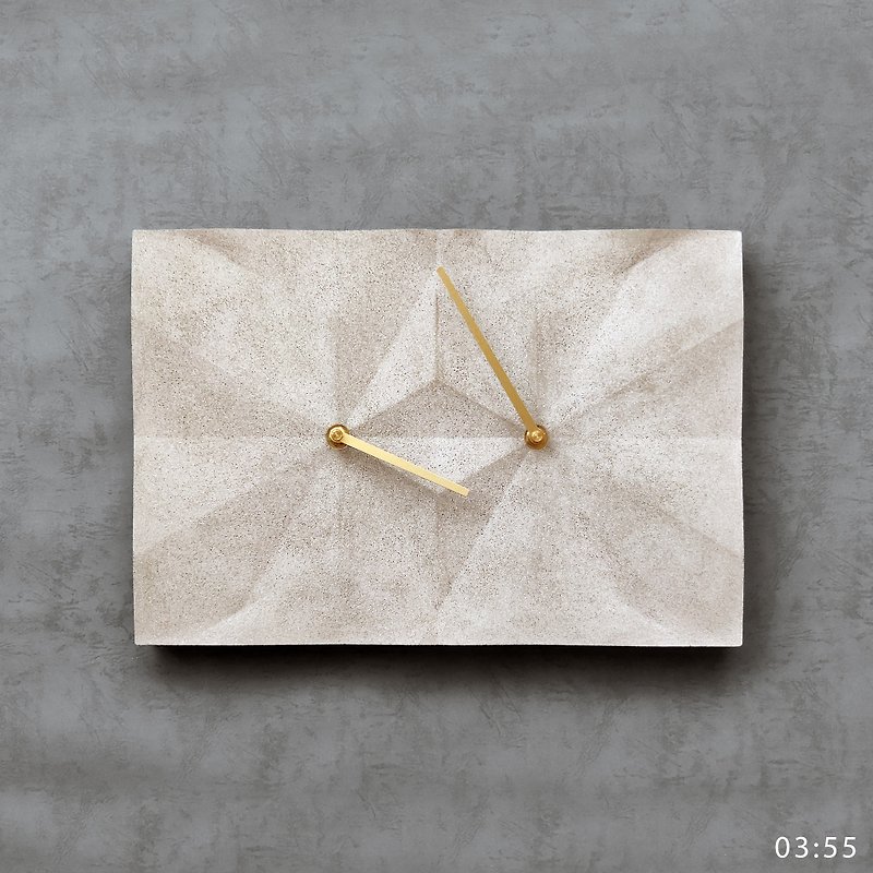 HOMER | 水泥摺紙時鐘 Origami Clock 灰色/鑽石切面/酸蝕 - 時鐘/鬧鐘 - 水泥 灰色