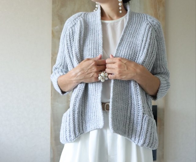 手編みカーディガン ゆったりニットセータージャケット 女性用和装