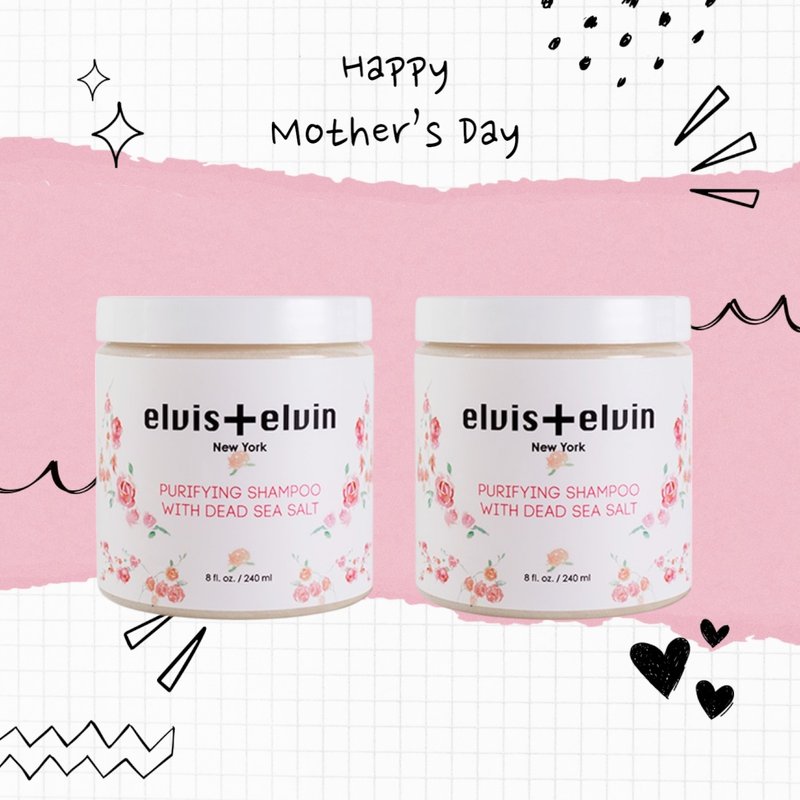 【elvis+elvin】美國紐約海鹽玫瑰透淨洗髮膏 我愛媽媽買一送一 - 洗髮精/餅/皂 - 其他材質 白色