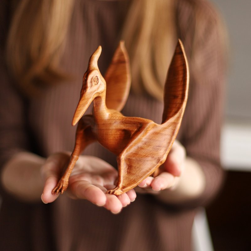 Wooden dinosaur pterosaur - ของวางตกแต่ง - ไม้ 