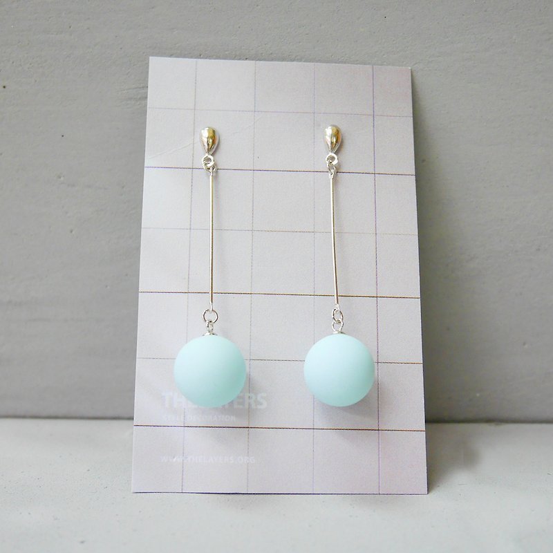 Marshmallow KerPlunk Ball Earrings - 001 - Earrings & Clip-ons - Plastic Blue