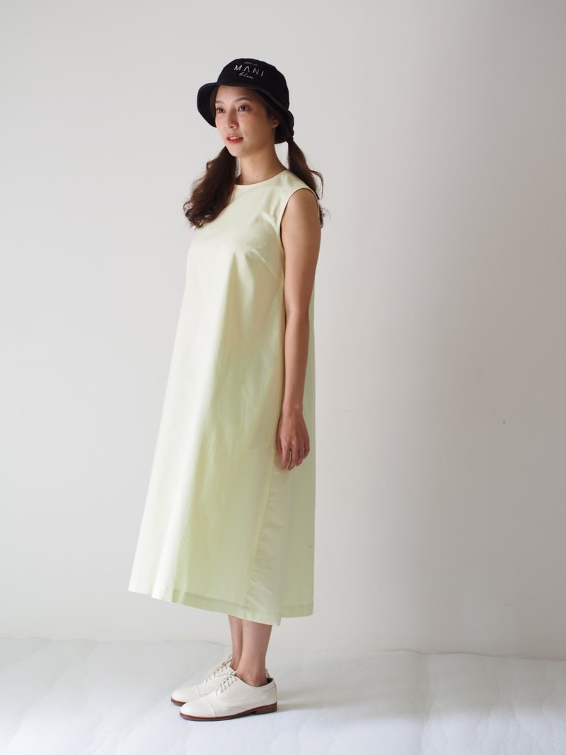 ManiBleu A Line Maxi Dress - Sunflower - ชุดเดรส - ผ้าฝ้าย/ผ้าลินิน สีเหลือง