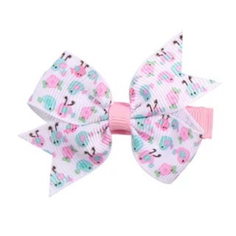 Cutie Bella printed bow hairpin all-inclusive cloth handmade hair accessories bird - เครื่องประดับผม - เส้นใยสังเคราะห์ สีเขียว