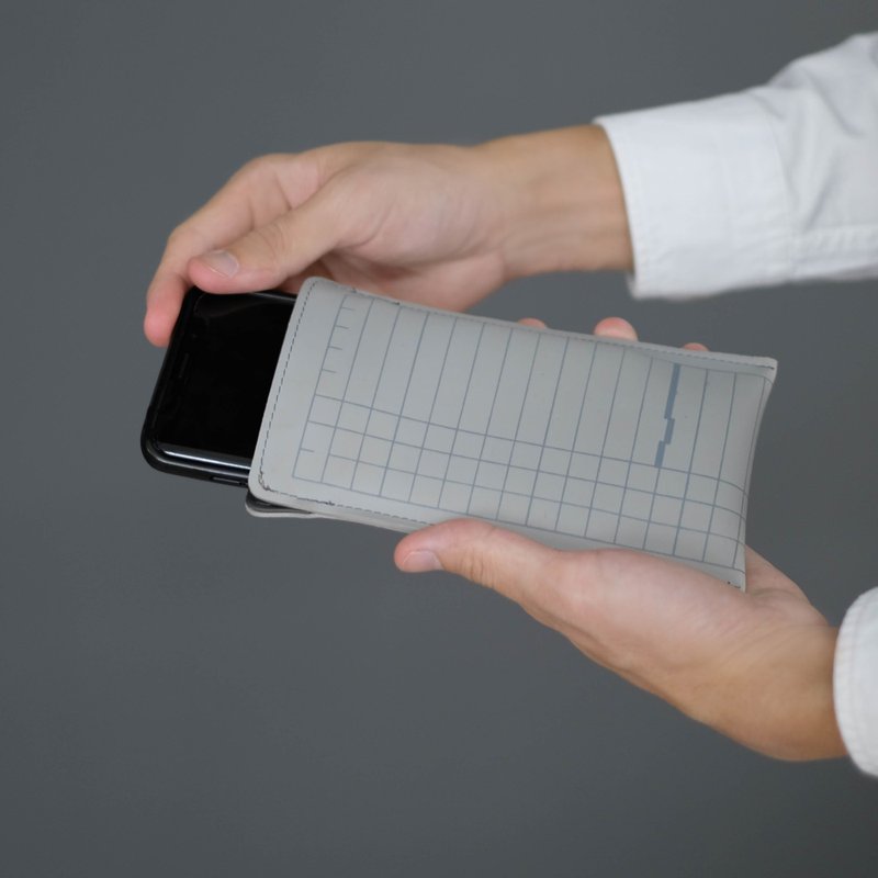 HELLO フォンケース Mサイズ - マーブルグレー - ノート・手帳 - ラテックス グレー