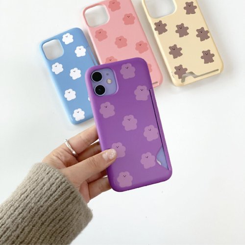 Chanibear 韓國文創 Chanibear Phone case - card option, color purple 卡位 订制手机壳很结实。