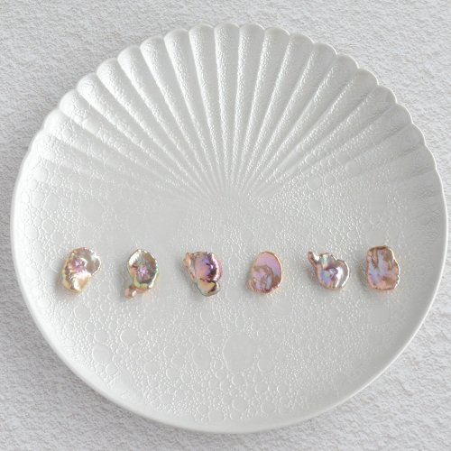 JEWELRY and PEARL FUKUDA 天然巴洛克珍珠耳環 K金 日本製造