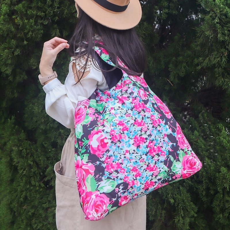 ENVIROSAX Australian Reusable Shopping Bag-Garden Party Roses Garen - Messenger Bags & Sling Bags - Other Man-Made Fibers Multicolor