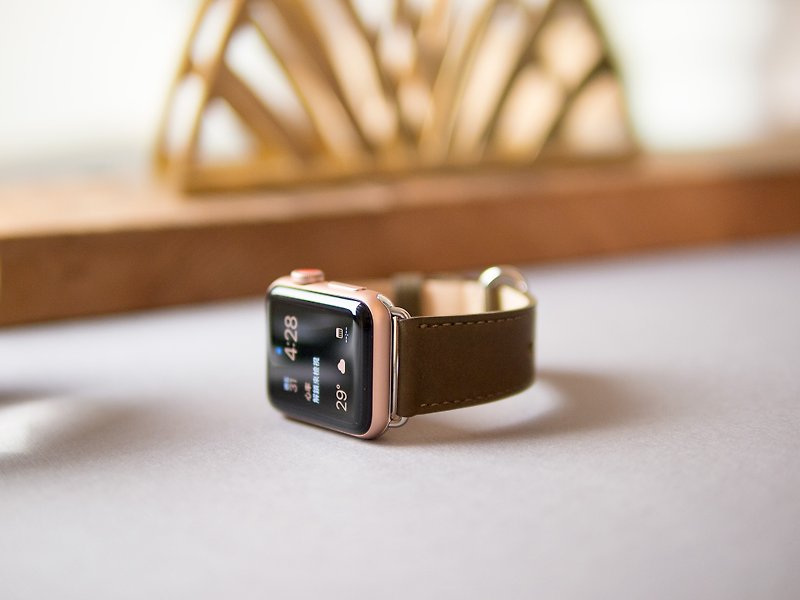 Alto Apple Watch 皮革錶帶 38/40mm - 橄欖綠 - 錶帶 - 真皮 綠色