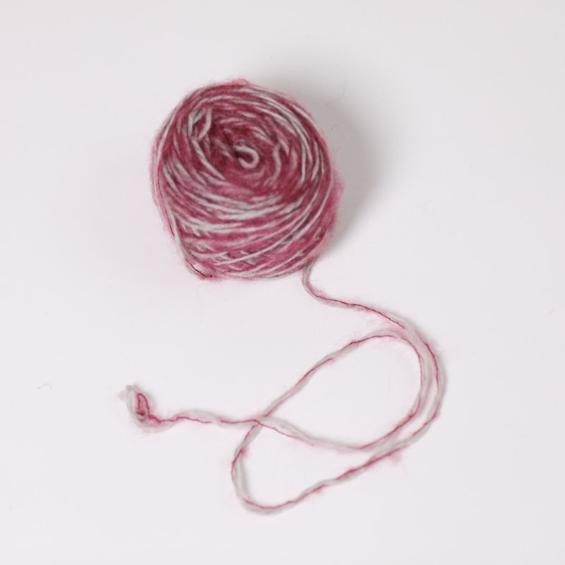 手紡 モヘア  糸-赤と灰色-フェアトレード - 編み物/刺繍/羊毛フェルト/裁縫 - ウール レッド