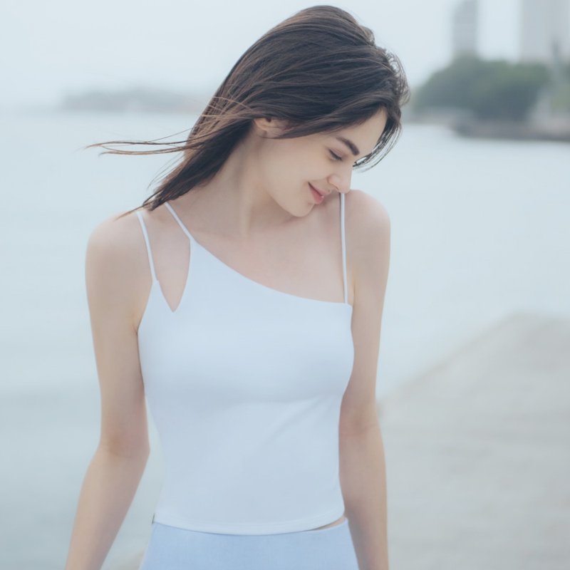 【MACACA】日光青嶼溫柔背心 - AIE1083 白 - 女運動上衣/背心 - 尼龍 白色