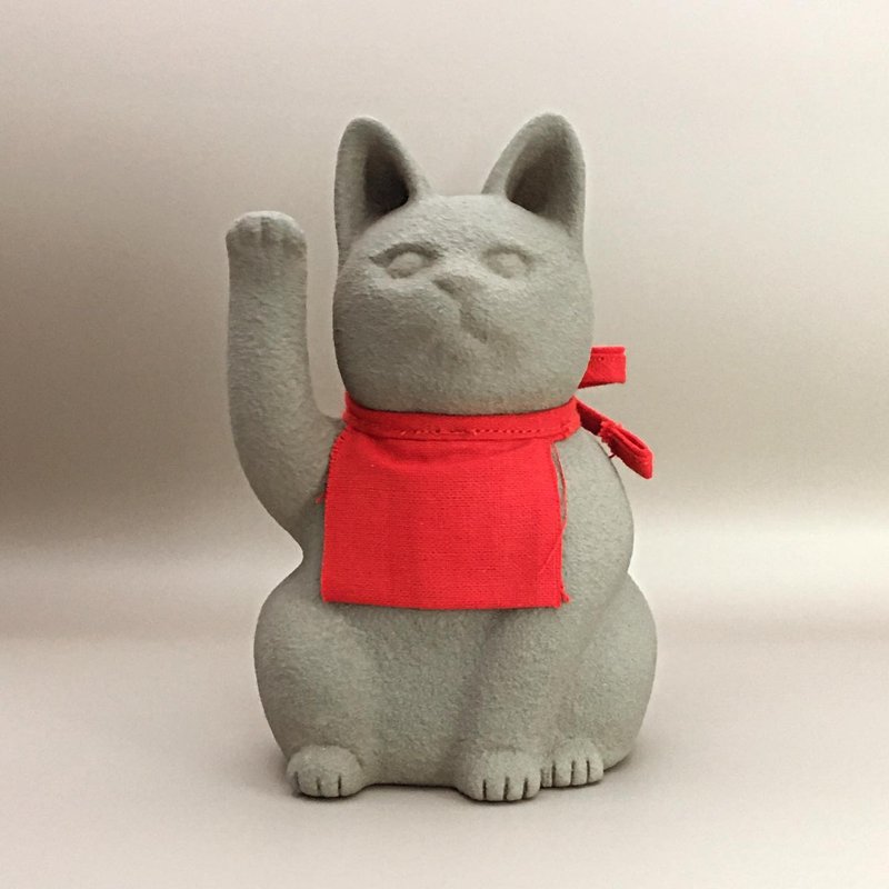 JIZO lucky cat - ตุ๊กตา - ดินเผา สีเทา