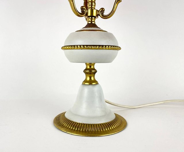 LENOX TABLE LAMP  Antique Brass Finish on Metal Body with Crystal