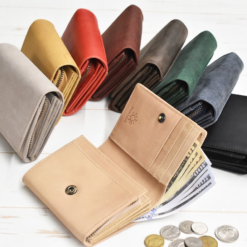 Simple and high-quality bi-fold wallet finished with all leather Cowhide genuine leather Large capacity Japan Japan [Natural] - กระเป๋าสตางค์ - หนังแท้ ขาว