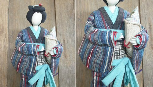 和紙人形　　ハンドメイド レア 和紙人形の技 和紙クラフト 芸者人形 Made in Japan