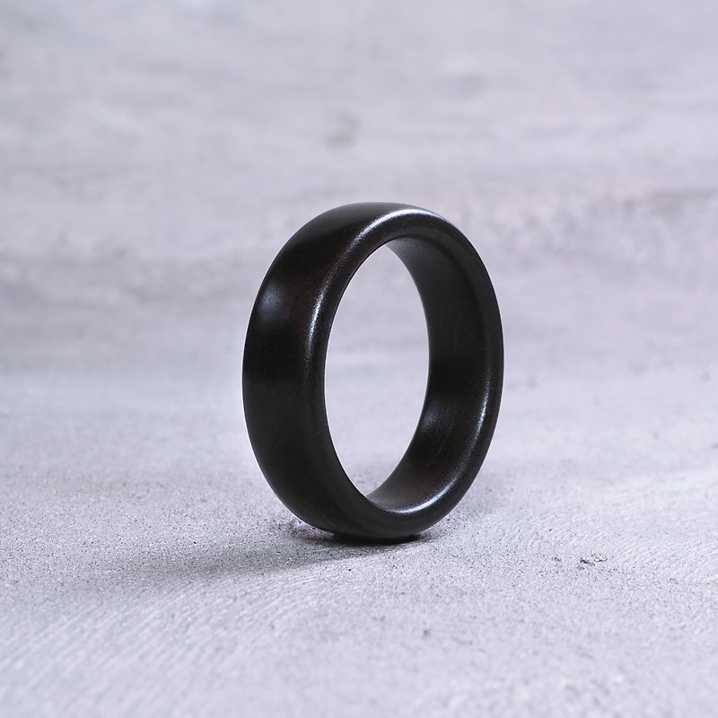 Classic wooden ring Black Ebony x Black Ebony - General Rings - Wood 