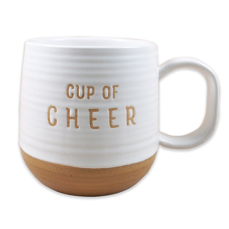 Cheer cheers [Hallmark-text gift hand drawn broken mug] - Mugs - Pottery White