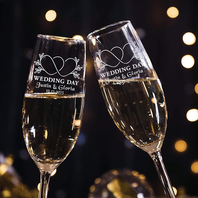 Wedding Gifts | Customized Champagne Glass Gifts Memorial Gifts Wedding Gifts Customized Text Engraving - Bar Glasses & Drinkware - Glass 