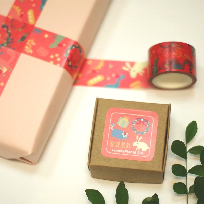 [Lonely Planet 2.0] Washi Tape-Christmas Party Japanese Washi Tape - มาสกิ้งเทป - กระดาษ สีแดง