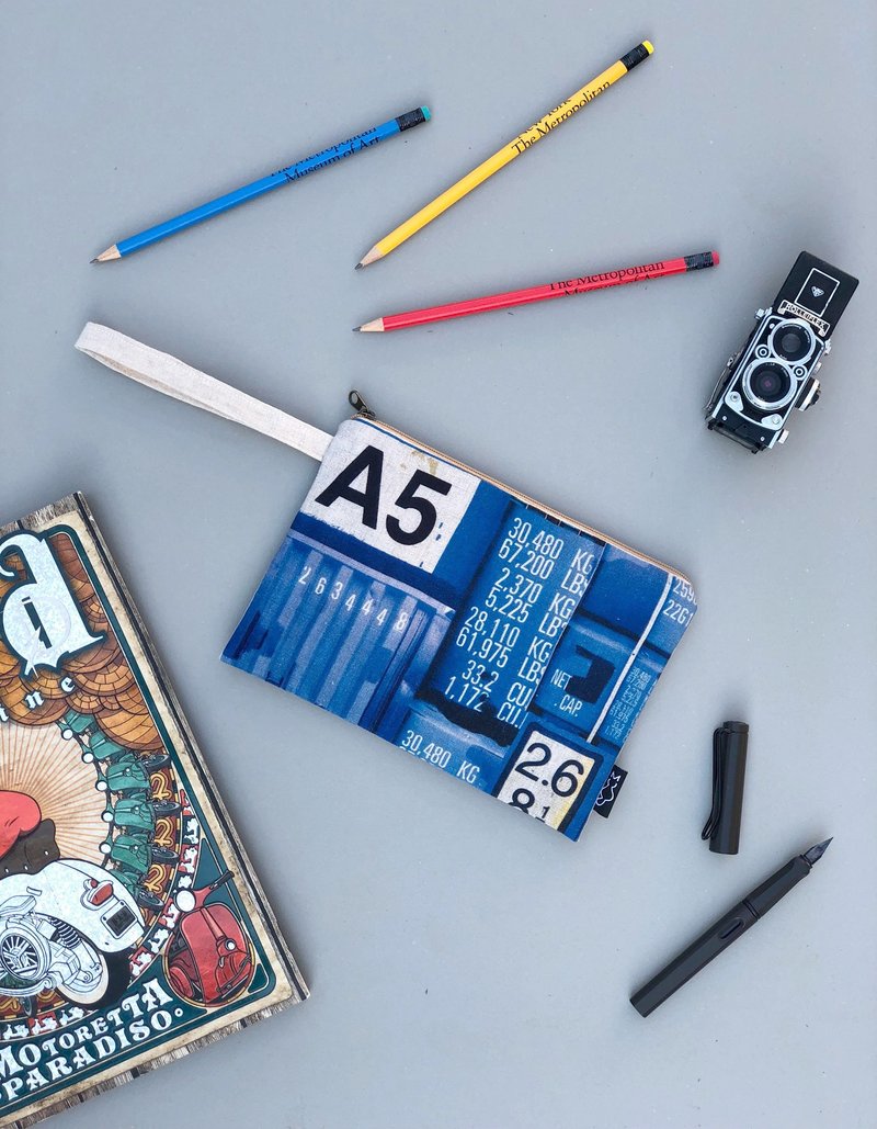 【Off-season sale】【Off-season sale】【Off-season sale】Lin - 鉛筆盒/筆袋 - 亞麻 藍色