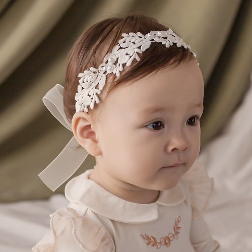 日安朵朵 Happy Prince 韓國製 Lilian小百合女嬰兒童蕾絲髮帶