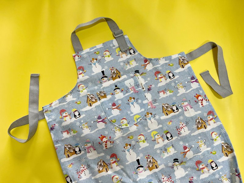 限量小雪人兒童萬用圍裙 - 圍裙 - 棉．麻 白色