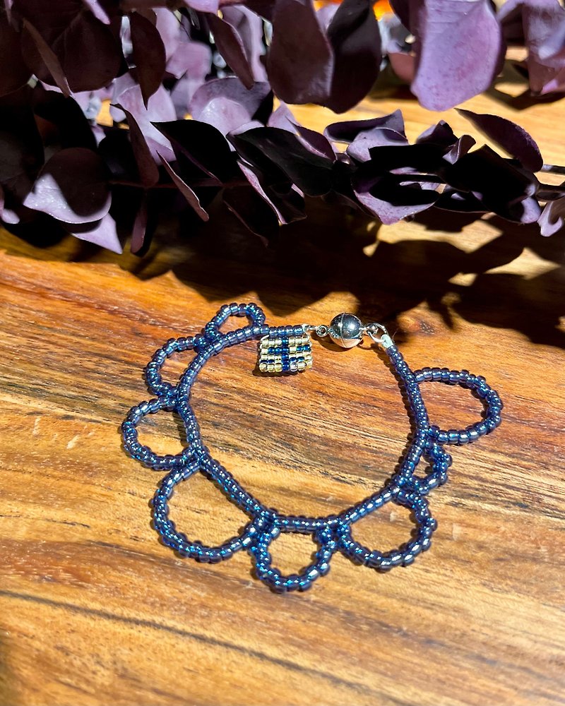 Beaded bracelet - Dark Blue *Christmas Gift Wrapping - Bracelets - Other Materials Blue