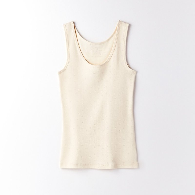 Ladies jacquard vest - เสื้อกั๊กผู้หญิง - ผ้าฝ้าย/ผ้าลินิน ขาว