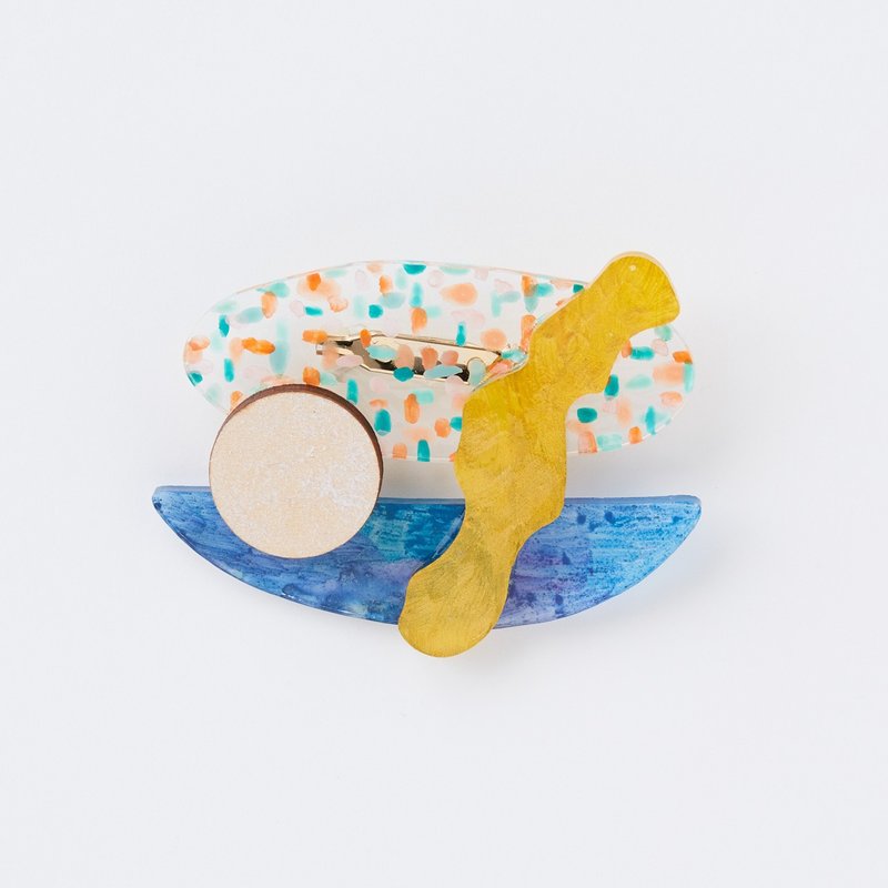 picture brooch - เข็มกลัด - อะคริลิค สีน้ำเงิน