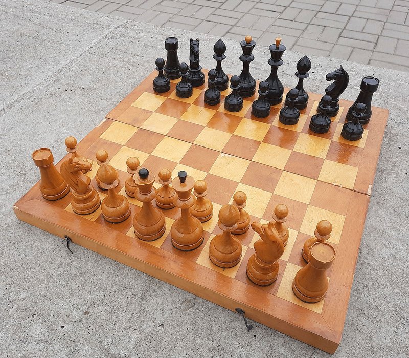 Soviet classic Moscow chess set middle-sized - 1960s vintage weighted chess set - 桌遊/牌卡 - 木頭 