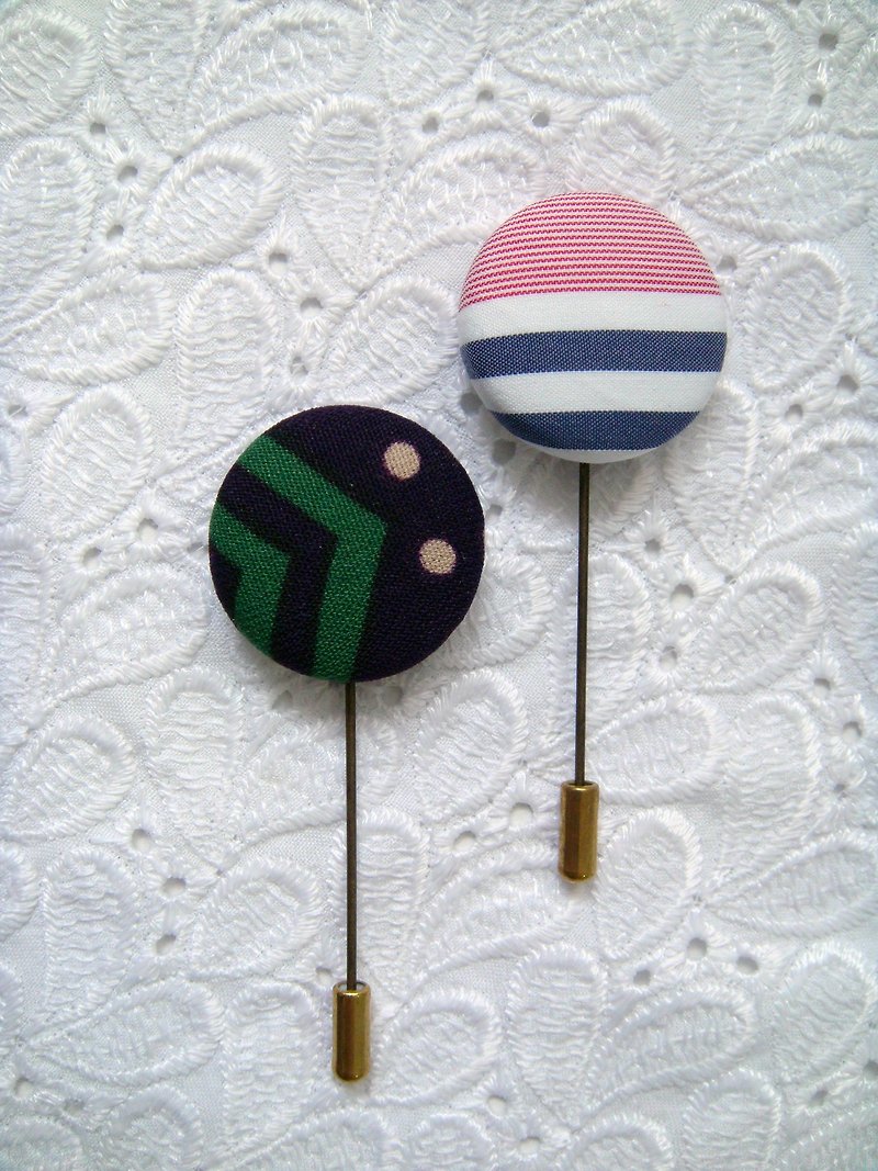 [StUdio] - Fabric sample series pin _6 - Brooches - Cotton & Hemp Multicolor