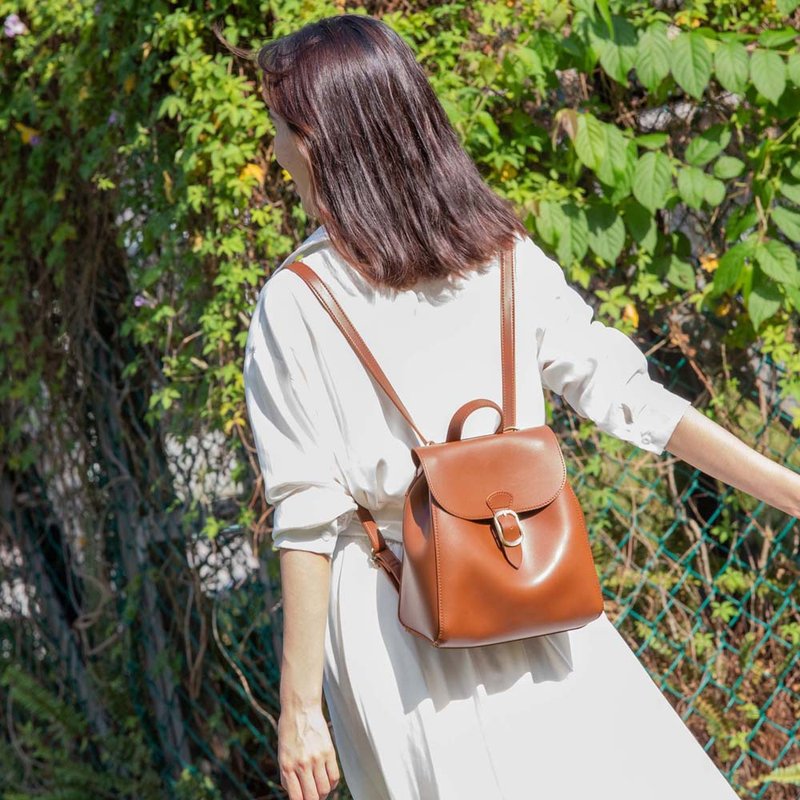 Small Travel Backpack (Multi-color) Gift, Three-way, School Bag, Leather, Birthday, Handmade, Vintage, Artisan - Backpacks - Faux Leather Multicolor