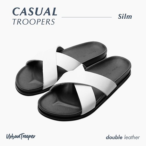 urbantrooper Urban Trooper, Casual Troopers Leather, Color : Off white