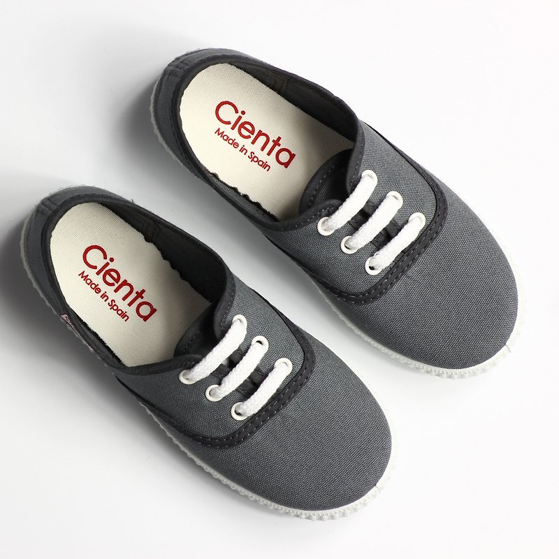 Spanish national canvas shoes CIENTA 52000 23 gray toddler, small child size - รองเท้าเด็ก - ผ้าฝ้าย/ผ้าลินิน สีเทา