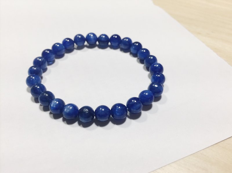 MH natural stone series_Kyanite hand beads - Bracelets - Crystal Blue