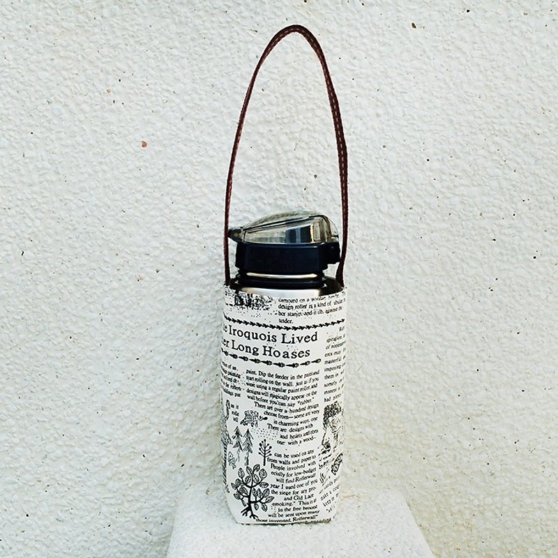Cloth newspaper kettle bag - ถุงใส่กระติกนำ้ - ผ้าฝ้าย/ผ้าลินิน ขาว