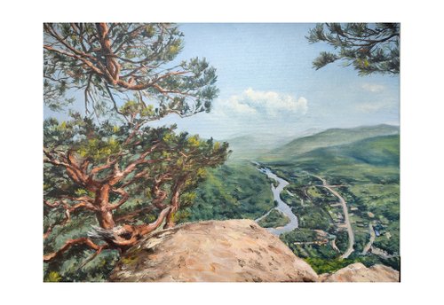 PaintingsFromIrina 山水畫原畫手繪藝術夏日風景畫掛畫