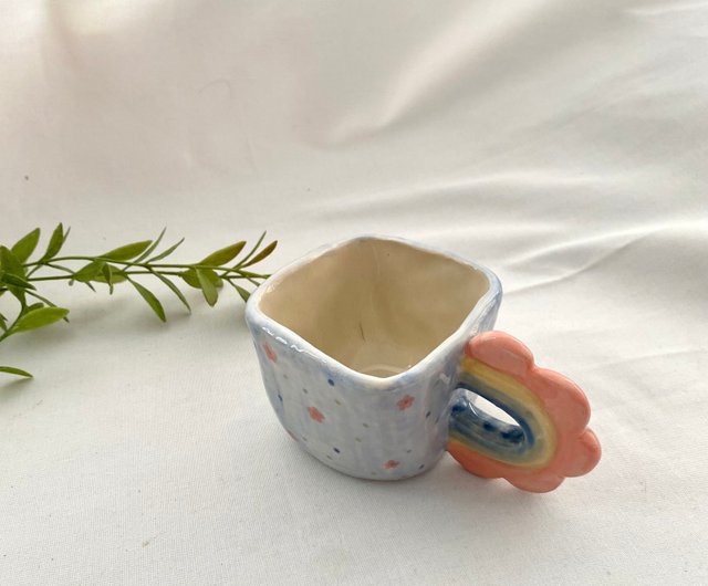 Cute cloud-shaped handmade ceramic mug. - Shop cher's pottery Cups - Pinkoi