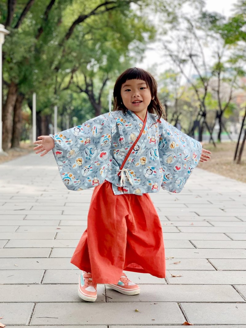 淺草振袖和服(女)-訂製 嬰幼兒 寶寶 兒童 日本 和服 禮服 襯衫 - 男/女童禮服 - 棉．麻 藍色