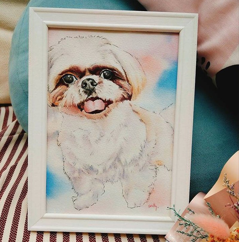 Customized Character Pet Portrait Illustration With Frame Like Yan Painted Birthday Couple Wedding Graduation Gift Style A - Customized Portraits - Paper 