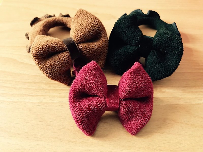 MOYA Little Butterfly Hair Tie Coffee Wine Red Black A Set of 3 - Hair Accessories - Polyester Multicolor