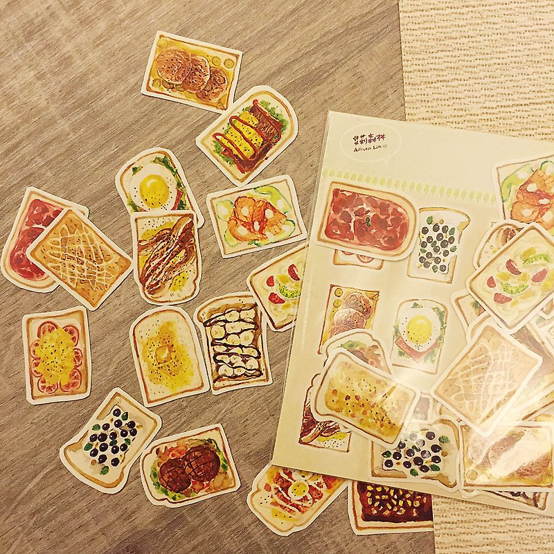 [Food Season] Toast Sticker Set - สติกเกอร์ - กระดาษ สีส้ม