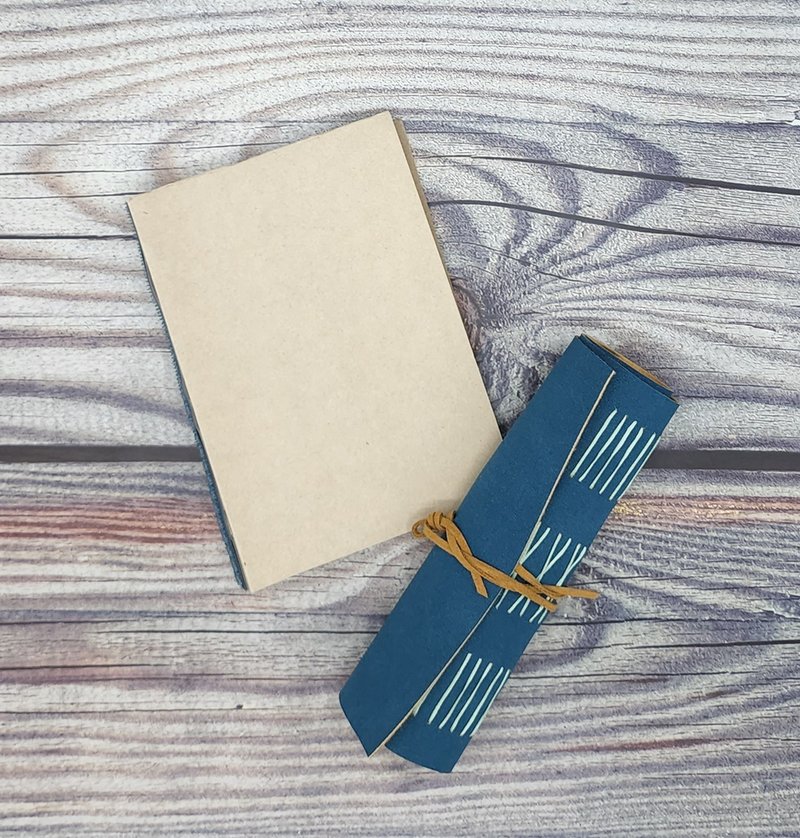 Refillable Minimal Stitching Journal - Vintage Teal - 筆記本/手帳 - 其他材質 