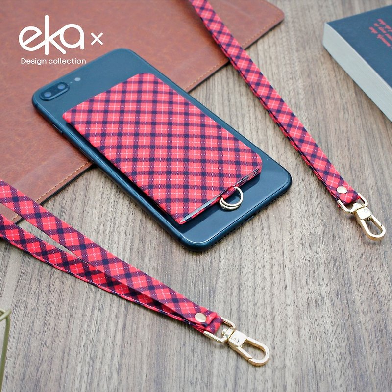 [ekax] mobile phone back card holder / long neck rope / short wrist rope - ที่ใส่บัตรคล้องคอ - ไฟเบอร์อื่นๆ 