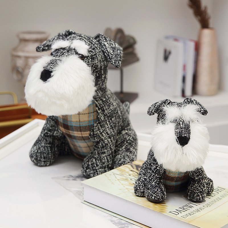 Schnauzer animal pet cute doorstop bookend home decoration - Items for Display - Polyester Gray