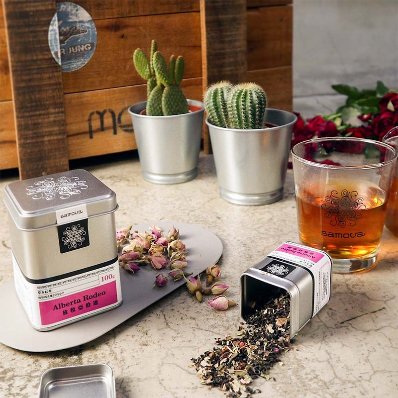 【Tea Tin Tinplate Series】Herbal Black Tea Grazing Alberta - Tea - Fresh Ingredients Red