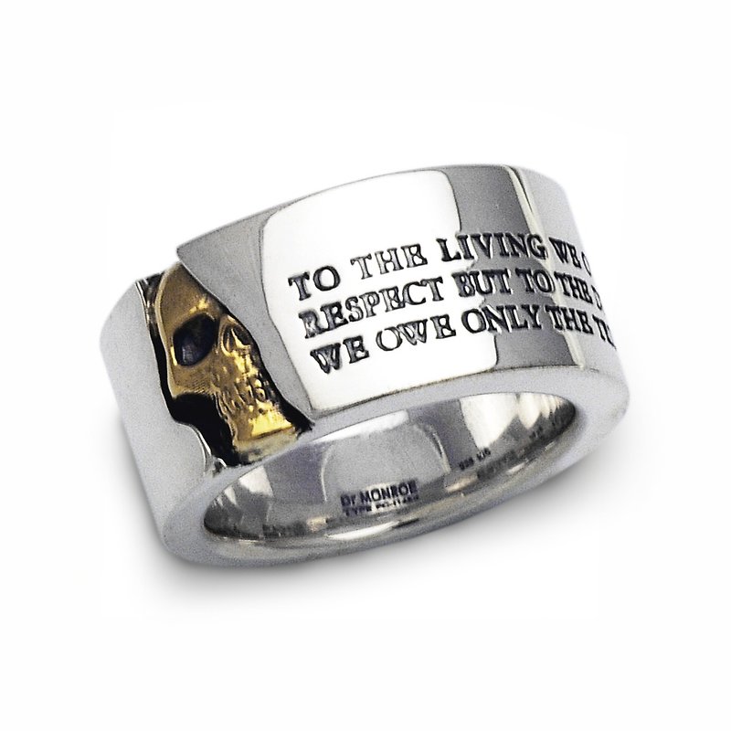 925 silver skull ring men,18k gold,biker,present for him,made in japan,fc114 - แหวนทั่วไป - โลหะ สีเงิน