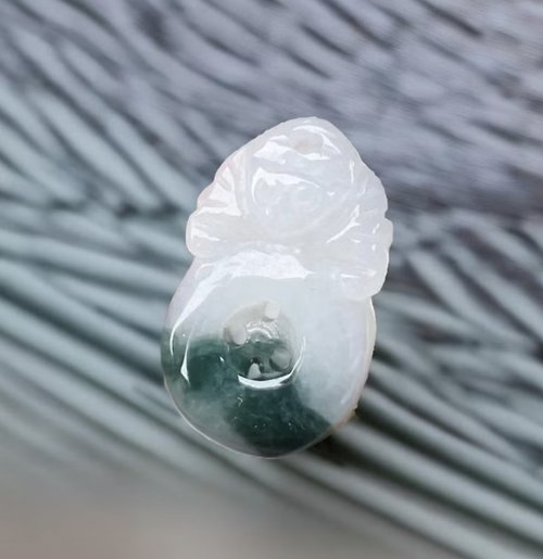 瓔珞翡翠 飄藍花翡翠福在眼前項鍊 | 天然緬甸玉A貨翡翠 | 送禮